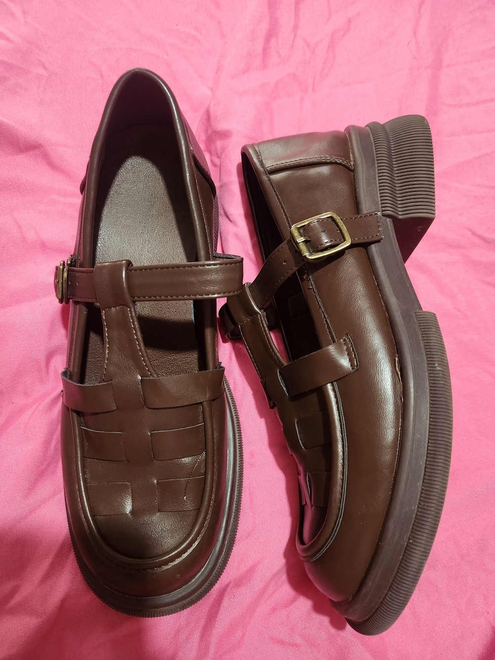 Brown Buckle Mary Jane Loafers
